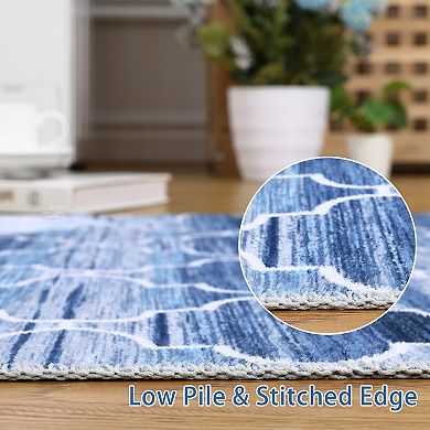 Boho Area Rug Machine Washable Vacuum Clean Ultra Thin Stain Resistant Carpet for Living Room