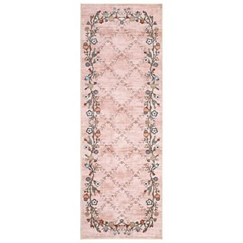 Vintage Floral Area Rug Non Slip Foldable Ultra Thin Non Shedding Floor Cover for Bedroom Playroom