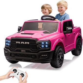 24V Ride on Car Licensed RAM 2500, 2 Seater Ride on Car for Kids w/Remote Control, Toddler Electric