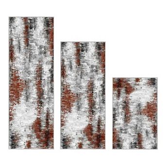 BOGASYL 3 pc Non Slip Kitchen Rug Set