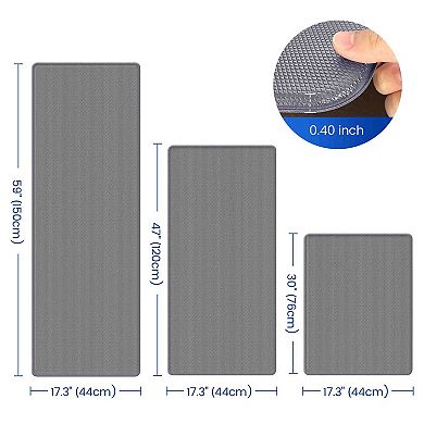 BOGASYL 3 Piece Non Slip Kitchen Rug Set