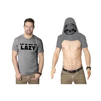 Ask Me Why Im Lazy T Shirt Funny Flip Sloth Cute Graphic Animal Tees Nerdy Cool