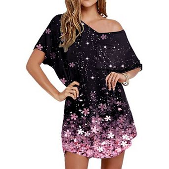 Ekouaer Women's Cotton Short Sleeve V-Neck T-Shirt Nightgown