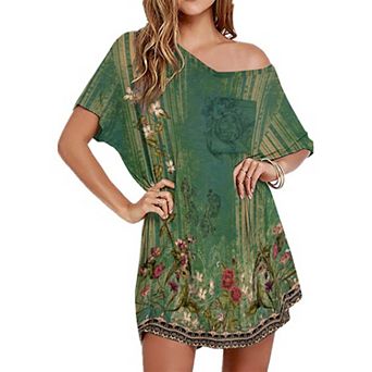Ekouaer Women's Cotton Short Sleeve V-Neck T-Shirt Nightgown