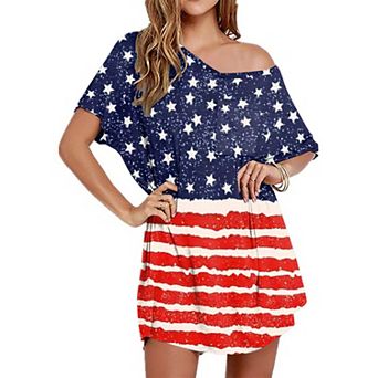 Ekouaer Women's Cotton Short Sleeve V-Neck T-Shirt Nightgown