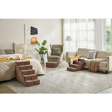 2-in-1 Pet Steps & Bed: Non-Slip Surface, Scratch-Resistant, Washable, Joint Support