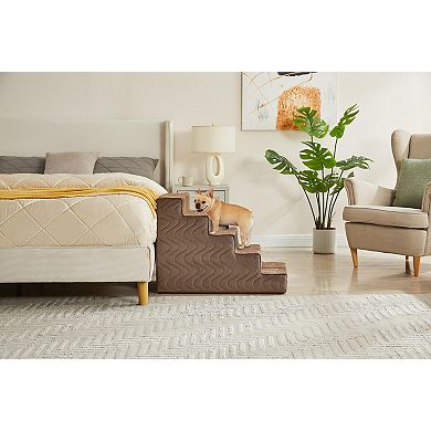 2-in-1 Pet Steps & Bed: Non-Slip Surface, Scratch-Resistant, Washable, Joint Support