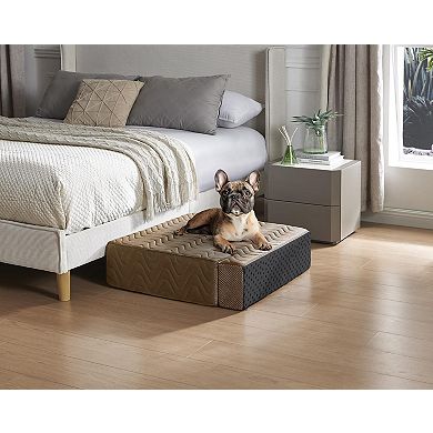 2-in-1 Pet Steps & Bed: Non-Slip Surface, Scratch-Resistant, Washable, Joint Support