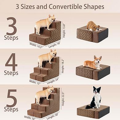 2-in-1 Pet Steps & Bed: Non-Slip Surface, Scratch-Resistant, Washable, Joint Support