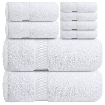 Luxury Cotton Towel Set, 8 Pieces, Soft and Absorbent for Bathroom