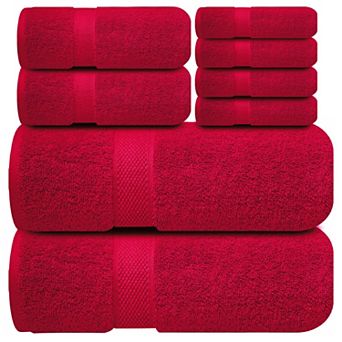 Luxury Cotton Towel Set, 8 Pieces, Soft and Absorbent for Bathroom