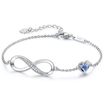 Heart-Shaped Gemstone Pendant Bracelet, Sterling Silver Adjustable Jewelry, Perfect As A Gift