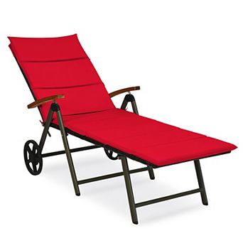 Costway Aluminum Rattan Lounger Recliner 5-Position Adjustable Chair