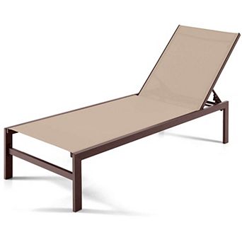 Costway Patio 6-Position Lounge Chair Chaise Aluminium Adjust Recliner
