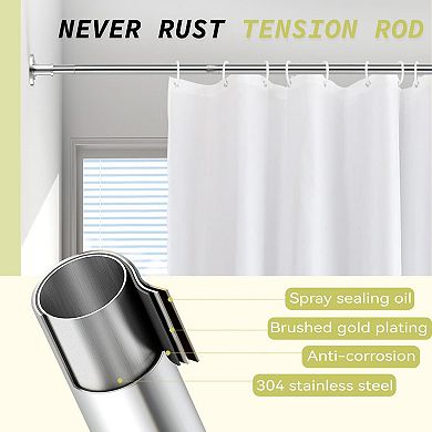 Adjustable Stainless Steel Shower Curtain Rod 31-100 In Heavy Duty Anti Slip Rust Proof