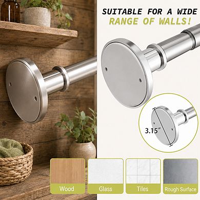 Adjustable Stainless Steel Shower Curtain Rod 31-100 In Heavy Duty Anti Slip Rust Proof
