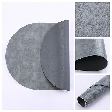 Faux Leather Oval Placemats for Kitchen Dining Table Decor Heat Resistant Table Mat 17.3x11.8 Inch