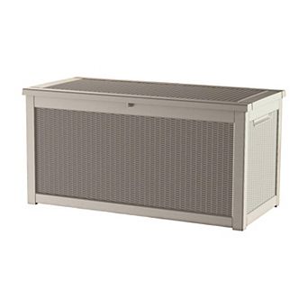 EFU 260 Gallon Weatherproof Deck Box, Lockable Resin Storage Container with Hydraulic Rods