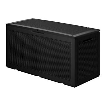 EFU 100 Gallon Weatherproof Deck Box, Lockable Resin Storage Container