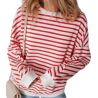 Drop Shoulder Crew Neck Loose Sweatshirt