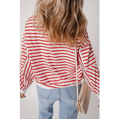 Drop Shoulder Crew Neck Loose Sweatshirt