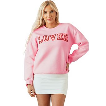 Lover Puff Print Drop Shoulder Pullover Sweatshirt