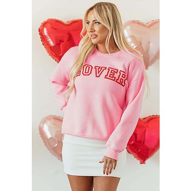Lover Puff Print Drop Shoulder Pullover Sweatshirt
