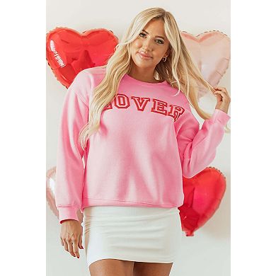 Lover Puff Print Drop Shoulder Pullover Sweatshirt