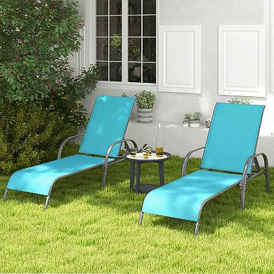 Costway Patio Lounge Chair Chaise with Adjustable Reclining Armrest