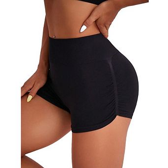 Womens Seamless Fitted High Waist Yoga Shorts