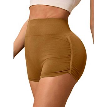 Womens Seamless Fitted High Waist Yoga Shorts