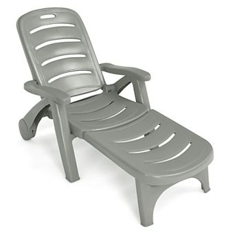 Costway Folding Chaise Lounge Chair 5-Position Adjustable Recliner