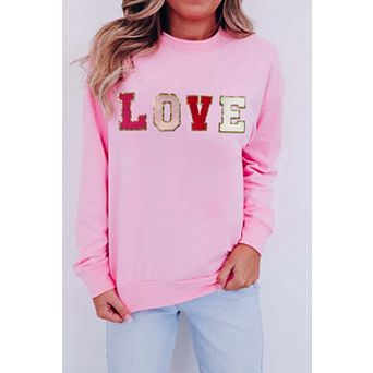 Valentine LOVE Chenille Embroidered Sweatshirt