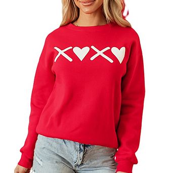 Puff XOXO Print Valentines Heart Sweatshirt