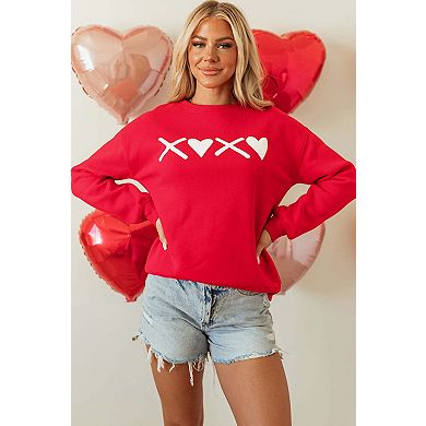 Puff XOXO Print Valentines Heart Sweatshirt