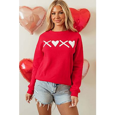 Puff XOXO Print Valentines Heart Sweatshirt