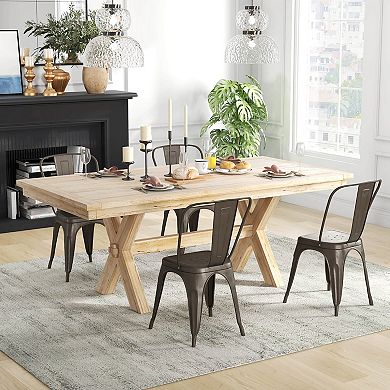 Costway Set of 4 Dining Side Chair Stackable Bistro Cafe Metal Stool Gunmetal