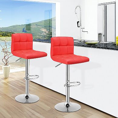 Costway Set of 2 Bar Stools Adjustable Swivel Kitchen Counter Bar Chair