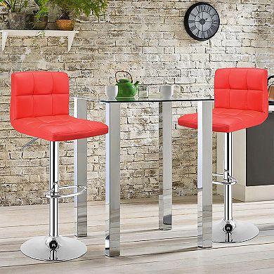 Costway Set of 2 Bar Stools Adjustable Swivel Kitchen Counter Bar Chair