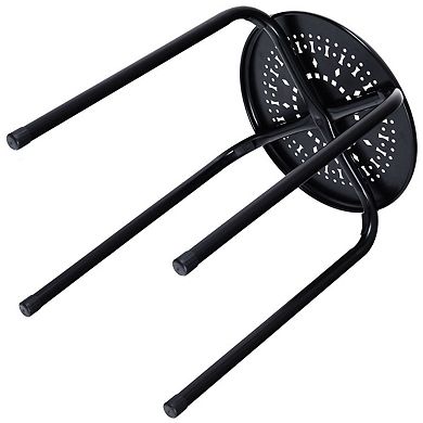 Costway Set of 6 Stackable Metal Stool Set Daisy Backless Round Top Kitchen