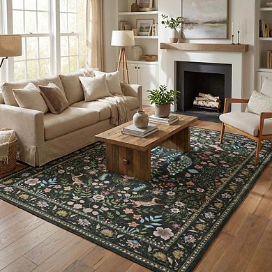 Fashionwu Folded Bordered Thin Modern Indoor Washable Area Rugs for Bathroom Laundry Living Room