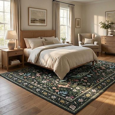 Fashionwu Folded Bordered Thin Modern Indoor Washable Area Rugs for Bathroom Laundry Living Room