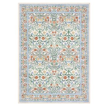 Fashionwu Floral Pattern Area Rug Cottagecore Carpet Cozy Home Decor for Living Room Bedroom