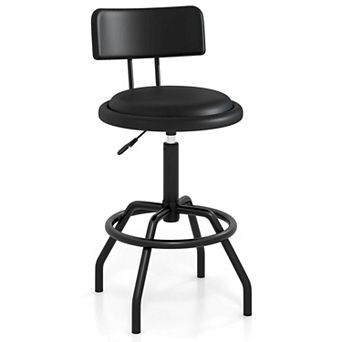 Costway 360° Swivel Counter Height Barstool with Padded Seat & Back Footrest Metal Frame