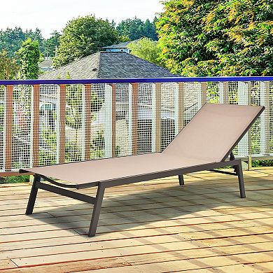 Costway Patio Lounge Chair Chaise Recliner Back Adjustable Garden Deck