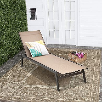 Costway Patio Lounge Chair Chaise Recliner Back Adjustable Garden Deck