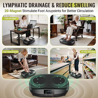 Vibration Plate Exercise Machine, 330 lbs Capacity Lymphatic Drainage Machine