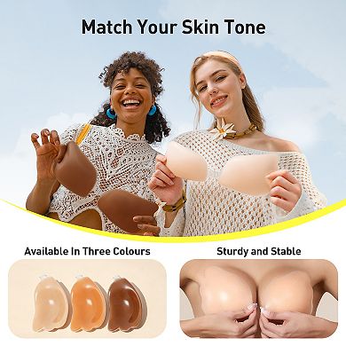 Adhesive Bra Strapless Sticky Invisible Push up Silicone Bra for Backless Dress with Nipple Covers