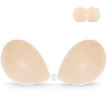 Adhesive Bra Strapless Sticky Invisible Push up Silicone Bra for Backless Dress with Nipple Covers