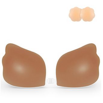 Adhesive Bra Strapless Sticky Invisible Push up Silicone Bra for Backless Dress with Nipple Covers